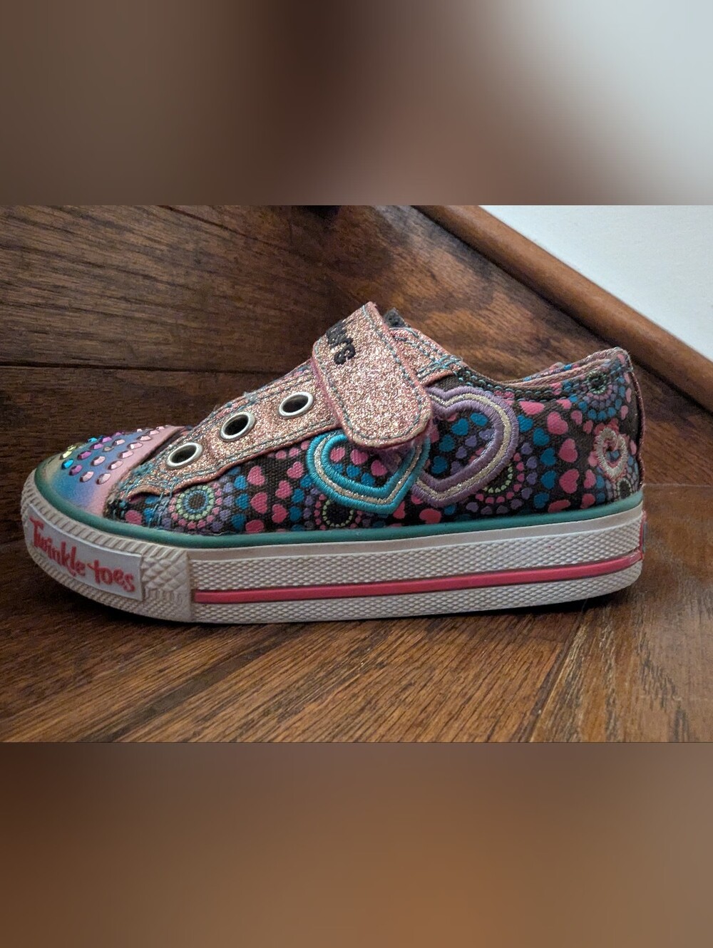 Sketchers Infant toddler Twinkle Toes Shoes- With Lights Colors & Gems Size 8